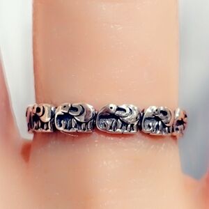 Elephant Sterling Silver Ring